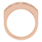 14K Rose 2 5/8 CTW Natural Diamond Milgrain Band